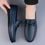 Men's Leather Metal Detail Loafers