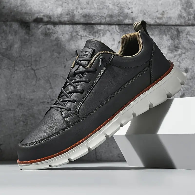 Men's Leather Lace Up Trainers