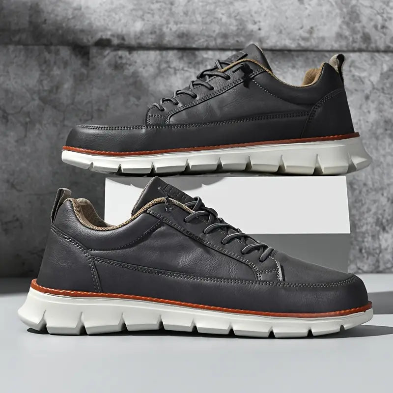 Men's Leather Lace Up Trainers