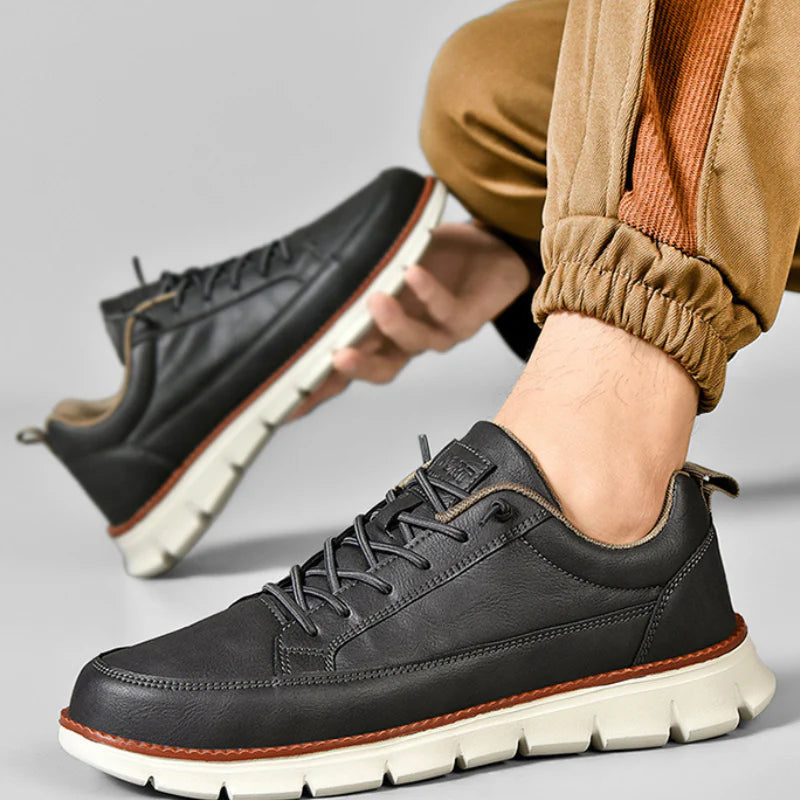 Men's Leather Lace Up Trainers