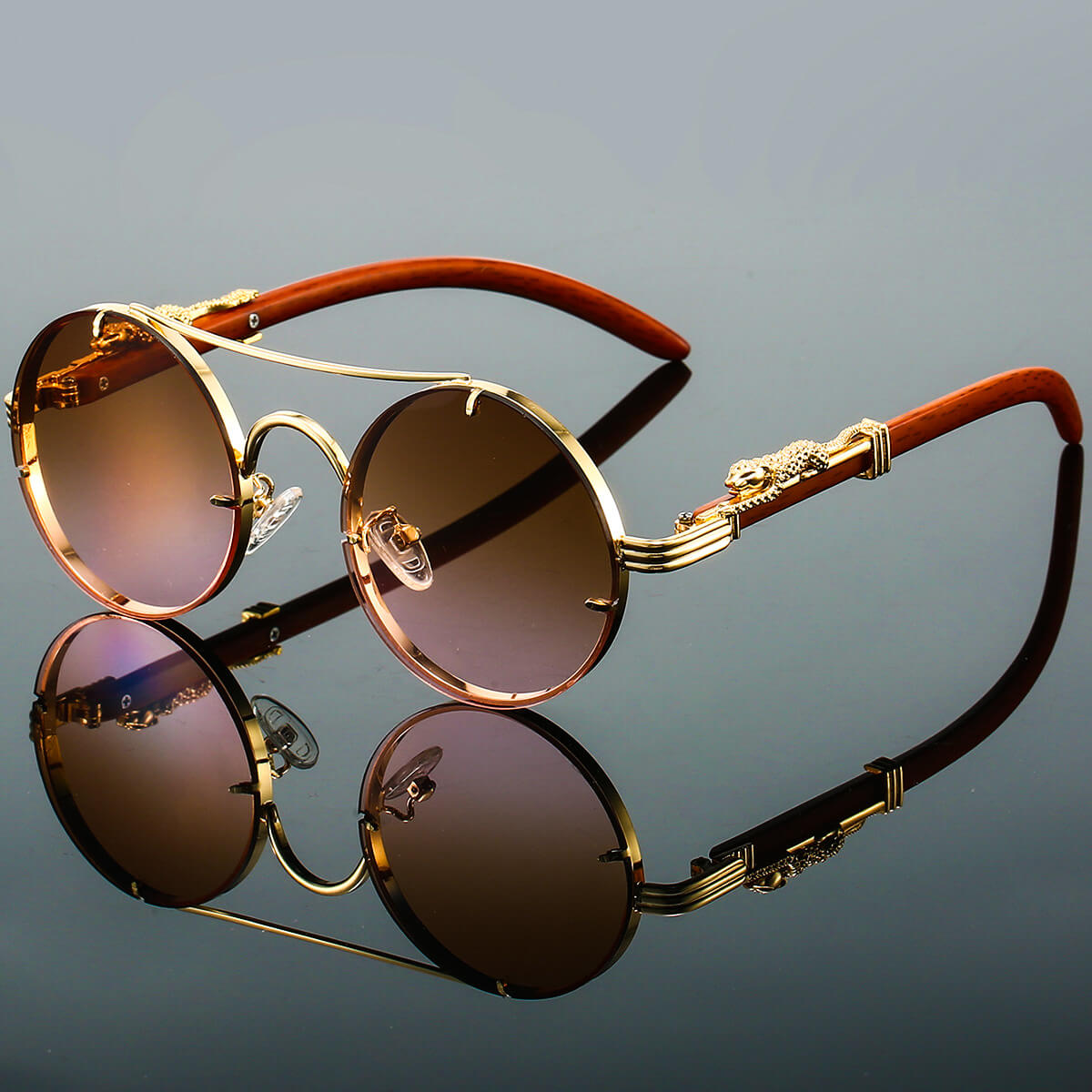 Men's Gradient Round Sunglasses