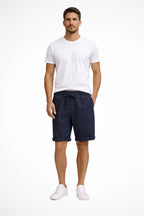 Side view of shorts highlighting relaxed silhouette