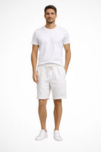Overhead view of shorts showing overall shape and fit