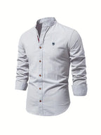 Full length front view of shirt on model