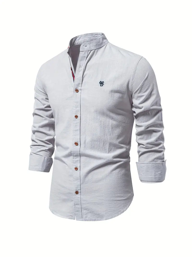 Full length front view of shirt on model