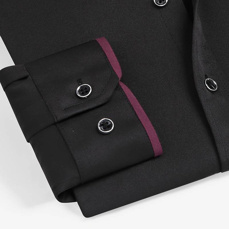 Close-up texture of poly-blend fabric on shirt sleeve