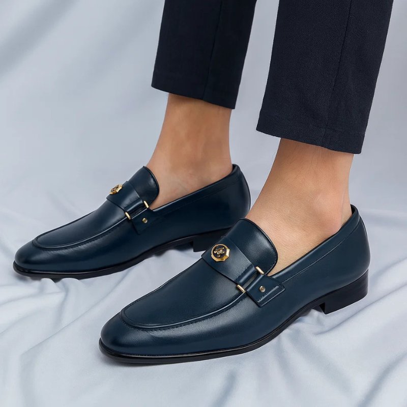 Mocassins à boucle détail métallique doré pour homme – vue 2