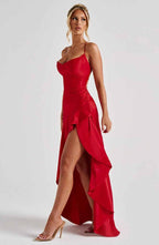 Model movement showing dress drape and flow