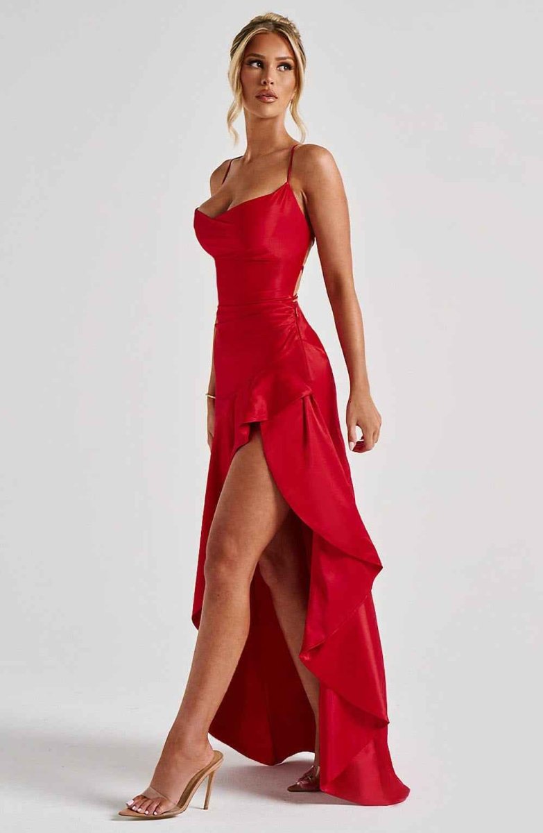 Model movement showing dress drape and flow