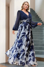Back view of maxi dress with balloon sleeve design