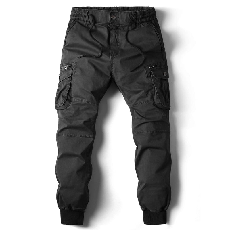 Pantalon cargo jogger avec poches multiples bleu nuit noir pour homme