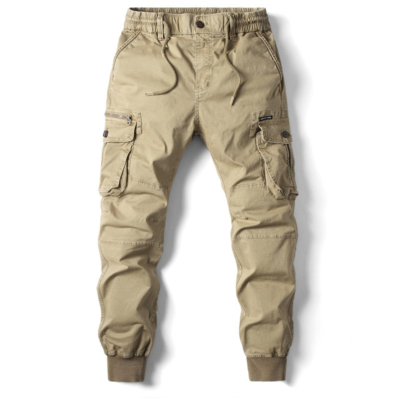Pantalon cargo jogger avec poches multiples taupe pour homme