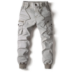 Pantalon cargo jogger avec poches multiples gris clair pour homme