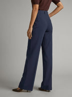 Pantalon large taille haute avec plis pour femme