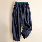 Women's Linen Drawstring Tapered Trousers