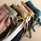 Women's Linen Drawstring Tapered Trousers