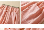 Women's Linen Drawstring Tapered Trousers