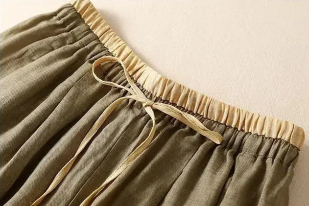 Women's Linen Drawstring Tapered Trousers