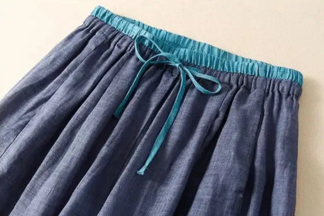 Women's Linen Drawstring Tapered Trousers