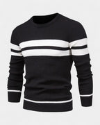 Pull texturé rayures contrastées col rond pour homme – vue 6