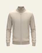 Pull zippé col montant finitions côtelées pour homme