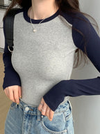 Robe courte moulante côtelée à boutons bleu marine pour femme