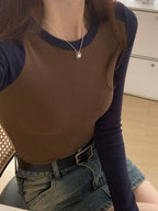 Robe courte moulante côtelée à boutons bleu café pour femme