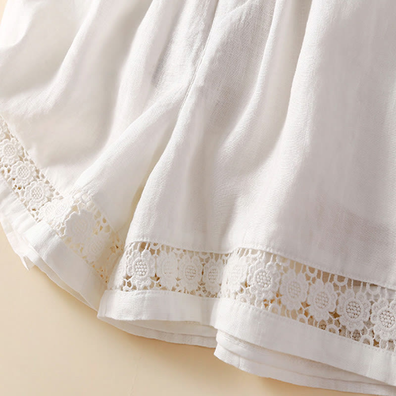 Flat lay of shorts showing front and back