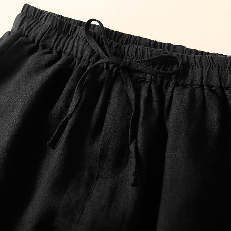 Women's Cotton Lace Trim Drawstring Shorts