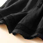 Women's Cotton Lace Trim Drawstring Shorts