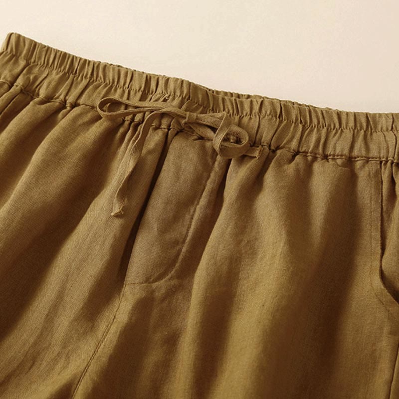 Women's Cotton Lace Trim Drawstring Shorts