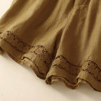 Women's Cotton Lace Trim Drawstring Shorts