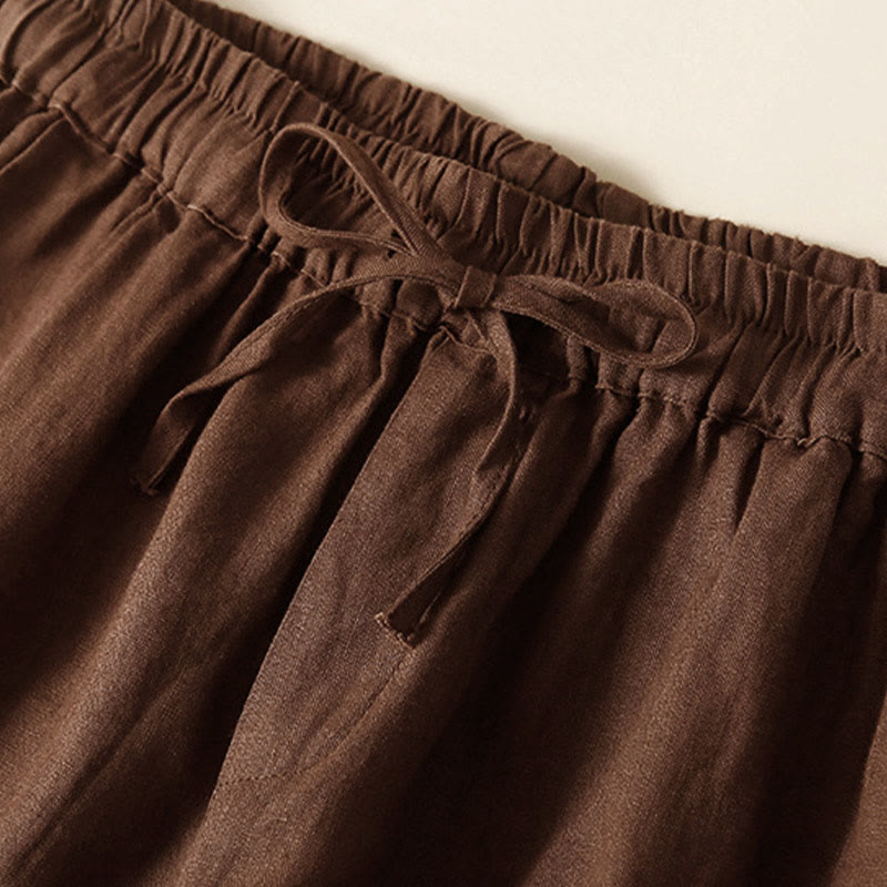 Women's Cotton Lace Trim Drawstring Shorts