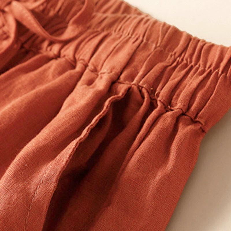 Women's Cotton Lace Trim Drawstring Shorts