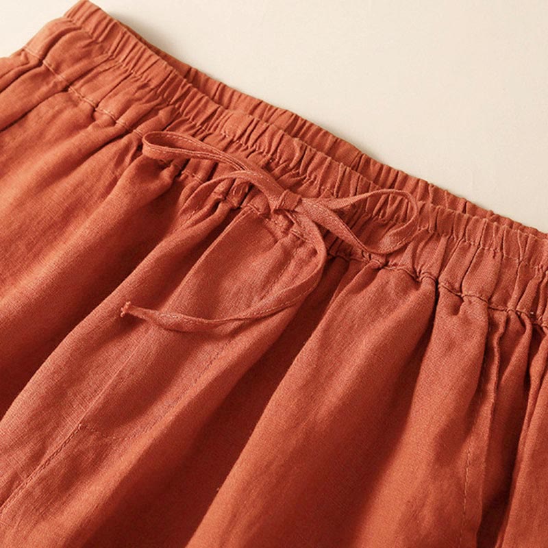 Women's Cotton Lace Trim Drawstring Shorts
