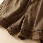 Women's Cotton Lace Trim Drawstring Shorts