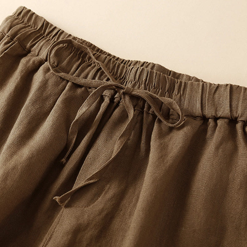 Women's Cotton Lace Trim Drawstring Shorts