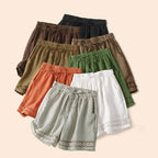 Women's Cotton Lace Trim Drawstring Shorts