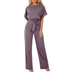 Close-up of adjustable belt detail on jumpsuit waist