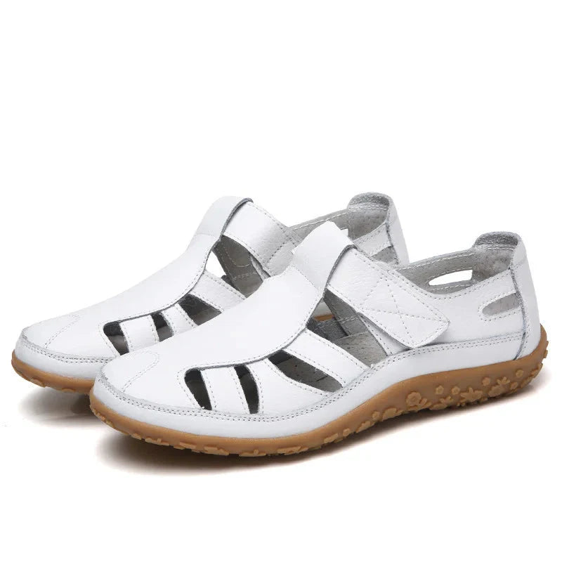Women's Cutwork Sandals with Adjustable Touch Fastening Strap