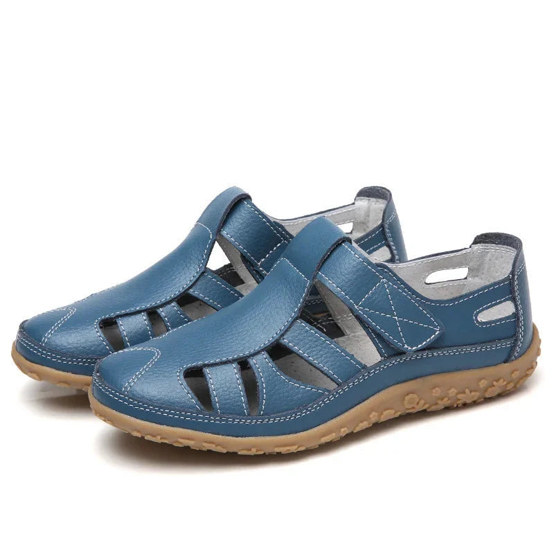 Women's Cutwork Sandals with Adjustable Touch Fastening Strap