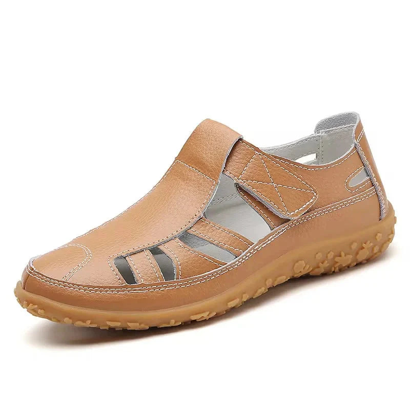 Women's Cutwork Sandals with Adjustable Touch Fastening Strap