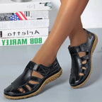 Women's Cutwork Sandals with Adjustable Touch Fastening Strap
