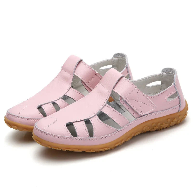 Women's Cutwork Sandals with Adjustable Touch Fastening Strap