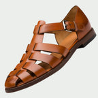 Men's Strappy Open Toe Sandals with Adjustable Buckle Closure