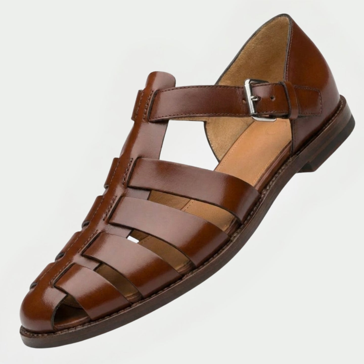 Men's Strappy Open Toe Sandals with Adjustable Buckle Closure