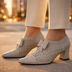 Oversized bow detail on shoe upper