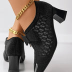 Back view of heel design and closure