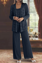 Wide leg trouser detail and drape, standing pose