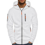 Sweat à capuche zippé détails contrastants blanc pour homme